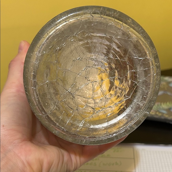 T.J.Maxx Two Silver Crackle Glass Vase or could be used for candle holder! - Picture 6 of 7